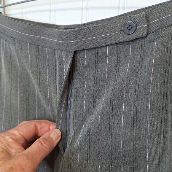 Focus 2000 Womens 12T Pants Gray Stripe Stain Resistant‎ Teflon Coated Stretch - Picture 6 of 14